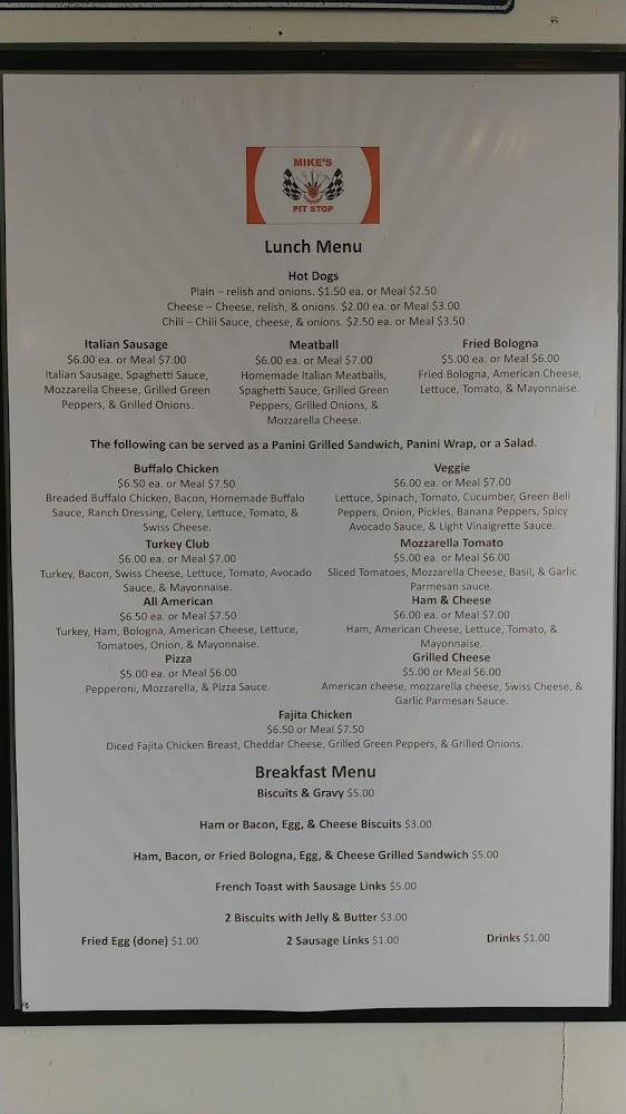 Mike's pit stop Menu image 3