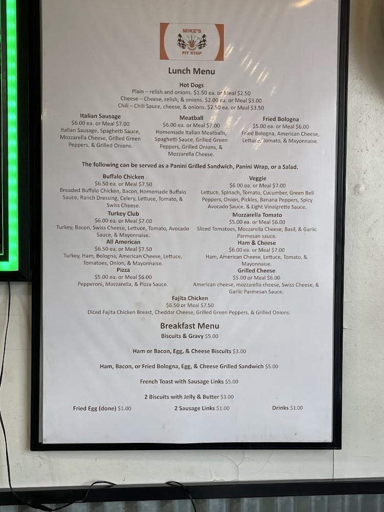 Mike's pit stop Menu image 4